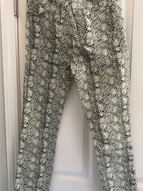 AG Adriano Goldschmied Snake Print Jeans in Black and White